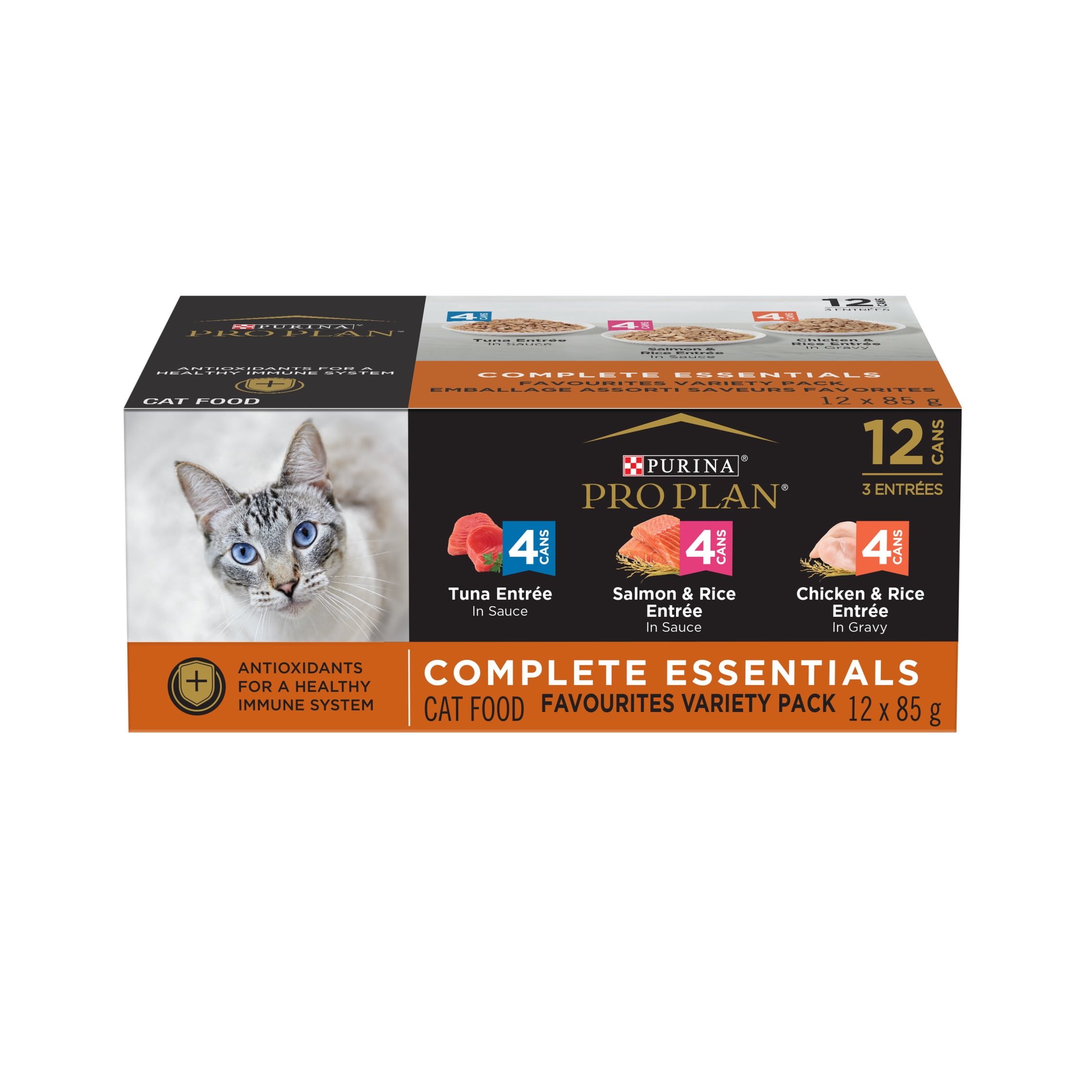 Purina Pro Plan Complete Essentials Favourites Variety Pack, Wet Cat Food, 85 g x 12
