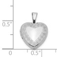 thumbnail image 1 of Sterling Silver Rhodium-plated Twisted Border 12mm Heart Locket QLS489 (12mm x 12mm), 1 of 3