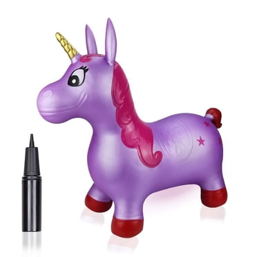 Sauteur Licorne Violet, Sauteur Cheval, Jouet Animal Gonflable Rebondissant à Chevaucher pour Enfants, Garçons et Filles, Tout-Petits (Pompe Incluse) Violet