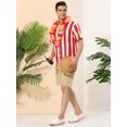 thumbnail image 4 of INSPIRE CHIC Chemises à Rayures pour Hommes à Manches Courtes, Boutonnées, Chemise Hawaïenne Imprimée S Rouge Blanc, 4 of 6