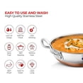 thumbnail image 4 of Silver Stainless Steel Kadhai With Copper Bottom - Pot Pans For Frying - Cookware Premium Heavy Gauge Steel Kadhai 1000ml, 4 of 5