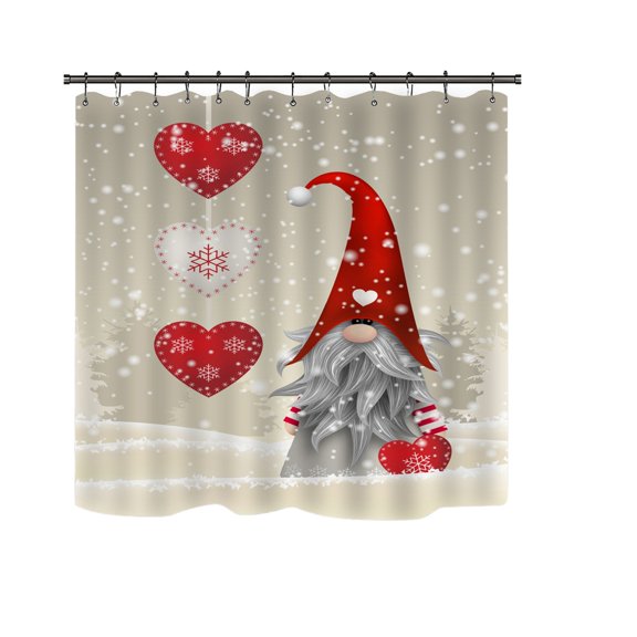 Dvkptbk Valentines Shower Curtain Happy Valentine's Day Shower Curtain, Fabric Bath Curtain Valentines Day Decor
