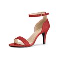 thumbnail image 1 of BLISSFUL STEP Women's Sandals Stiletto Heels Open Toe Glitter Prom Sandals, 1 of 6