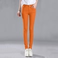 thumbnail image 4 of Kcodviy Women High Rise Jean Plus Size Pants for Women Work Casual Classic Solid Color Ankle Pants for Women Work Casual High Waist Jeans Casual Regular Tight Fitting Jeans, 4 of 8