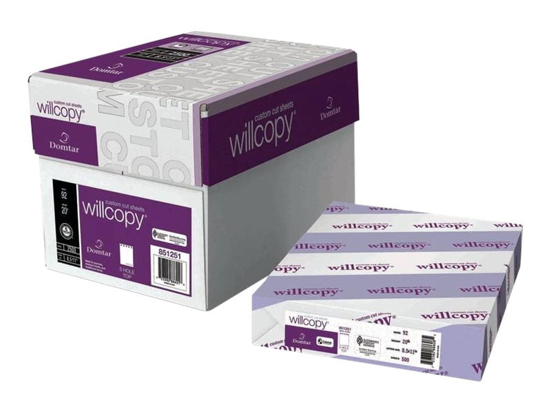 Domtar DMR8823 8.5 x 11 in. 20 lbs Custom Cut-Sheet Copy Paper for 92 Bright, White - 500 Sheets Per Ream