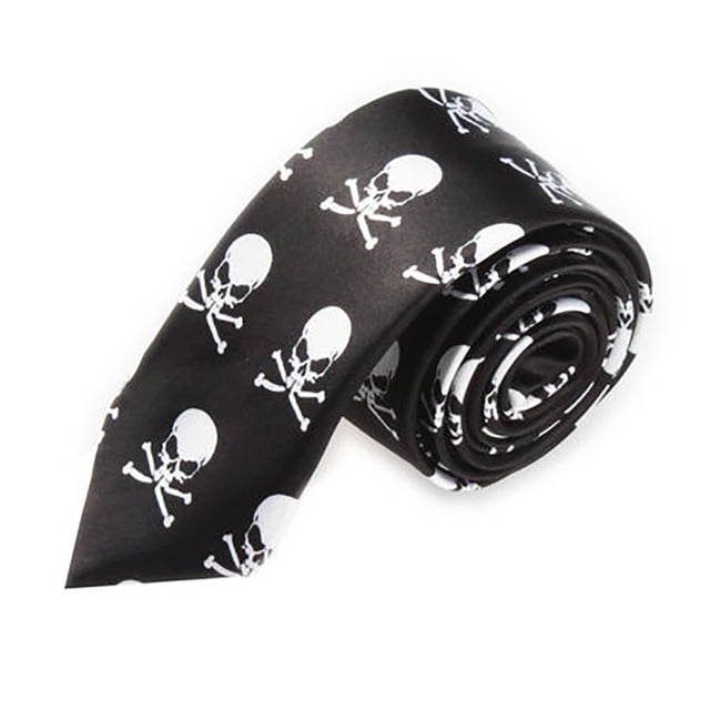 TopTie Cravate Unisexe Imprimée Skull Skinny