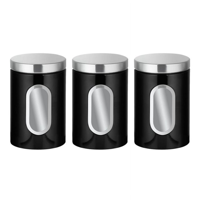 3PC Kitchen Canister Set -with Secure Lids&Viewing Window Suitable for Sugar, Tea, Coffee, Etc -Multi Food Storage Jars
