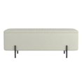thumbnail image 2 of Modern Fabric & Metal Storage Ottoman Bench - White & Black, 2 of 8