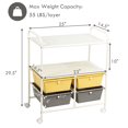 thumbnail image 2 of Patiojoy 4-Drawer Rolling Storage Cart Metal Rack Organizer Shelf with Wheels Yellow+Grey, 2 of 5