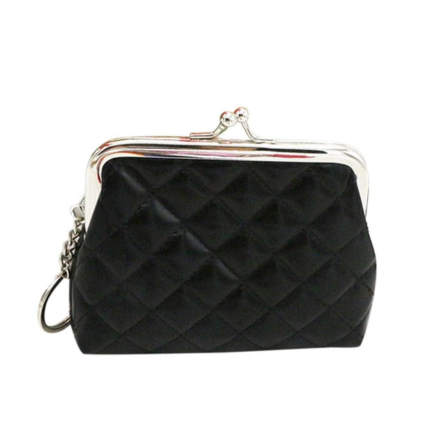 Lubelski Fashion Women Coin Purse Solid Color Faux Leather Mini Money Bag Key Ring Wallet