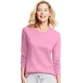 thumbnail image 1 of Hanes T-Shirt Col Rond à Manches Longues pour Femmes, G, Rose Vif, 1 of 3
