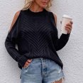 thumbnail image 5 of RKSTN Chandails pour Femmes Mode Couleur Unie Décontracté Col Rond Manches Longues T-Shirt Ample Blouse Hauts Chandail Chandails d'Automne, 5 of 5