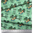 thumbnail image 2 of Soimoi polyester Crepe Fabric Swimming Pool,Cartoon & Buildings Architectural Print Sewing Fabric Yard 52 Inch Wide, 2 of 3