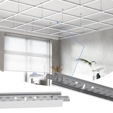 LooYee 75 Pcs Grille de Plafond en T Croisé de 24 Pouces Blanc, 2 Pi Acier Galvanisé Résistant à la Rouille et au Feu, Couverture de Grille de Plafond pour sous-Sol Salon Garage Cuisine Salle de Bain, Couverture 250 Pi2