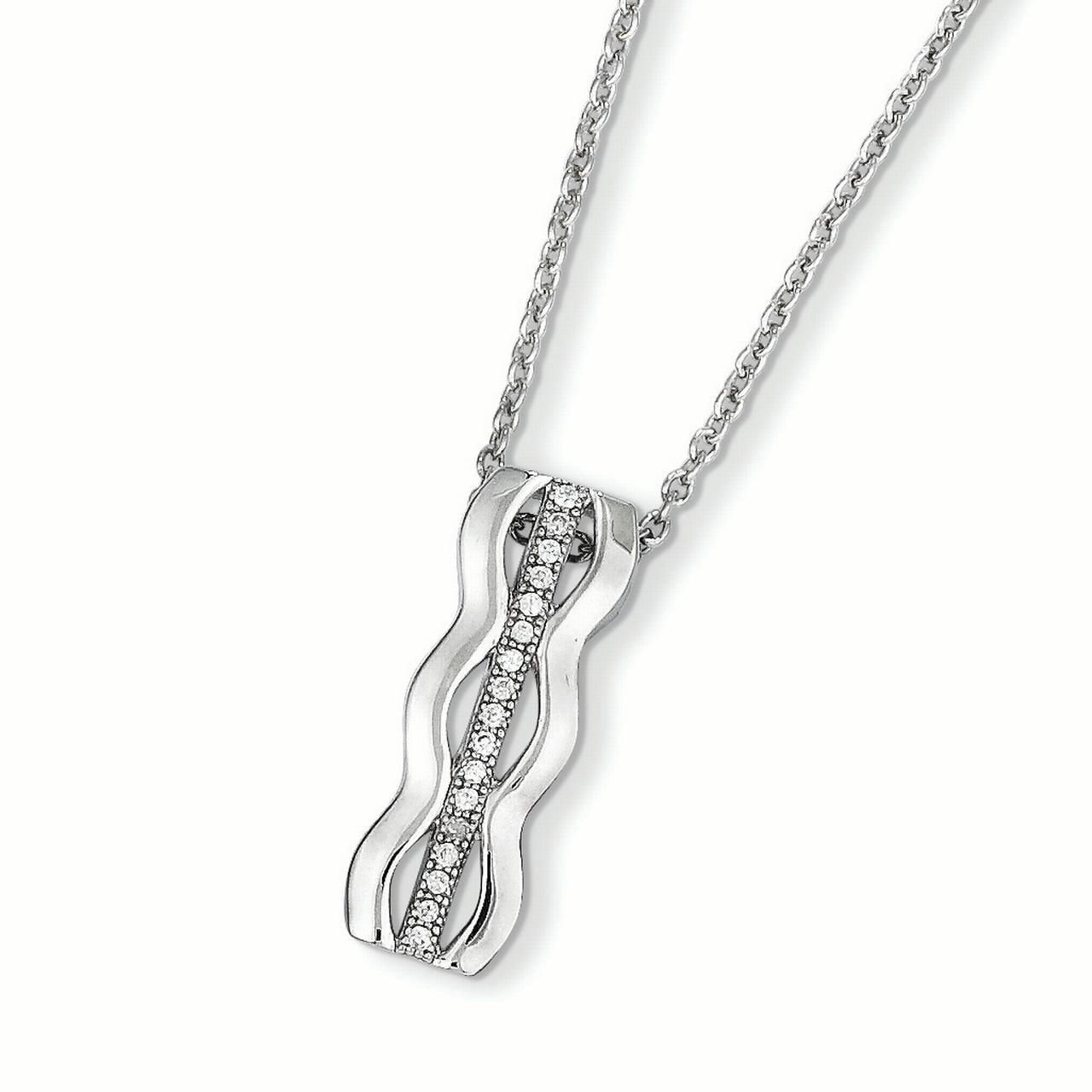 Collier Brilliant Embers en Argent Sterling et en Zircon Cubique 18 Pouces