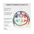 thumbnail image 4 of 3 Way Refrigerant Manifold Gauge Set With Hoses Adapter Adjustable Couplers, Charge Kit R134a R12 R22 R404A, 4 of 6