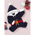 thumbnail image 2 of Honganda Infant Christmas Hooded Romper with Double-Breasted, Fur Ball, 2 of 9