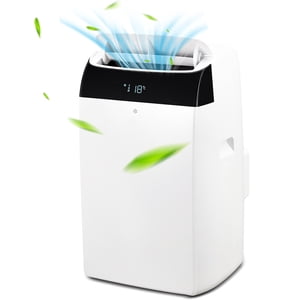 CazToi Portable Air Conditioner 14000 BTU Cools 750 Sq.Ft Dehumidifier Fan Remote Control Window Kit Included