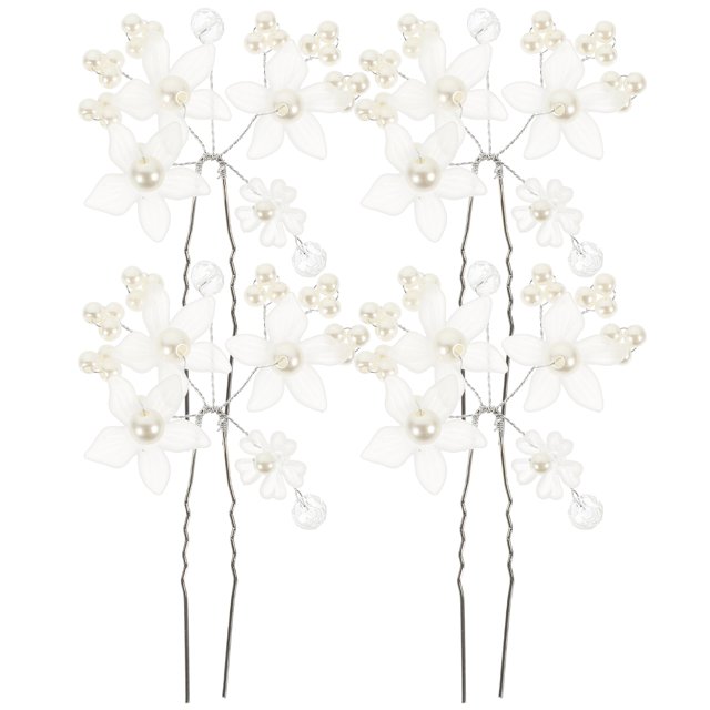 4 Pcs Épingles à Cheveux Fleur Mariage Perle Épingle à Cheveux Mariée Épingles à Cheveux Mariage Pièces de Tête de Mariée
