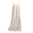 thumbnail image 1 of AWZXDE Robe de Nuit à Bretelles pour Femme avec Bonnet de Soutien-Gorge Intégré, Simple, Mode, Polyvalente, Longue, Grande Taille, à Enfiler sous la Robe, Tenue d'Intérieur, Beige, TTG, 1 of 6