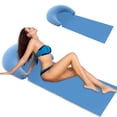 thumbnail image 2 of Beach Mat with Inflatable Pillow Portable Lightweight Outdoor Beach Lounger Sunbathing Relaxing Beach Blanket with Flocking Headrest, 2 of 8