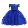 thumbnail image 2 of EGNMCR Robes de Soirée pour Femmes, Robes Formelles pour Femmes, Robes de Cocktail pour Femmes Robe Fille Robe Tout-Petit Filles Tulle Tulle Nœud Volants Robe de Fête d'Anniversaire Longues Robes Robe Fille, 2 of 9