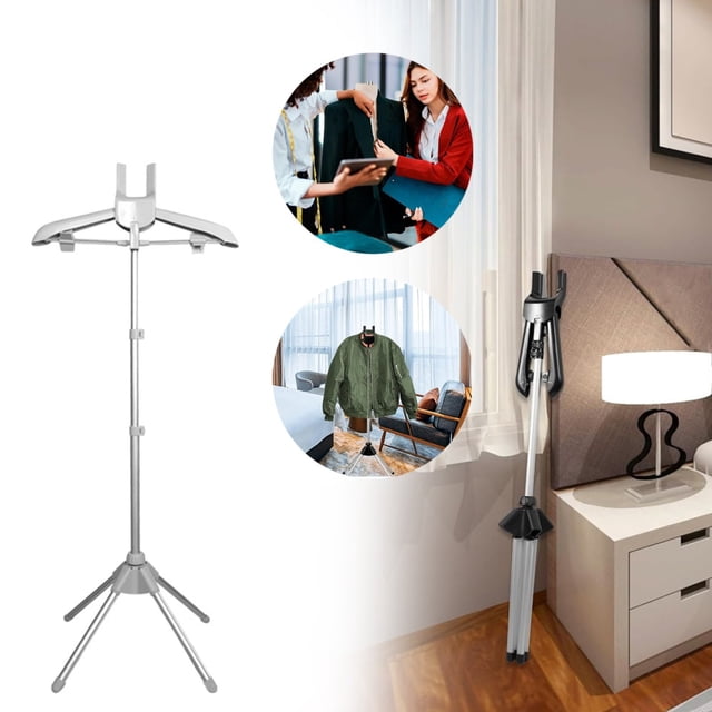 Adjustable Garment Steamer Rack,Standing Steaming Hanger,Handheld Steamer Stand,Ironing Accessory Rack,Clothes Steam Support,Garment Ironing Stand,Steamer Pole Holder,Clothing Steam Rack
