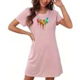 thumbnail image 4 of Mefallenssiah Chemise de Nuit Courte Surdimensionnée pour Femmes Mode Imprimé Poitrine Manches Courtes, 4 of 7