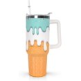 thumbnail image 1 of Gobelet 40 Oz avec Poignée et Paille Isolé Double Paroi en Acier Inoxydable Tasse de Voyage Boîte Cadeau Gobelet Réutilisable Tasse de Café de Voyage pour Bureau Tasse de Bière Isolée Portable pour Boissons Chaudes et Froides, 1 of 5