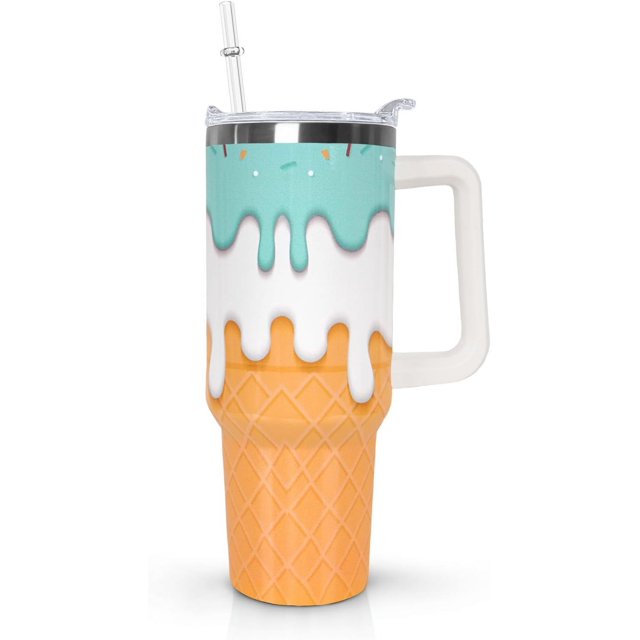 Gobelet 40 Oz avec Poignée et Paille Isolé Double Paroi en Acier Inoxydable Tasse de Voyage Boîte Cadeau Gobelet Réutilisable Tasse de Café de Voyage pour Bureau Tasse de Bière Isolée Portable pour Boissons Chaudes et Froides