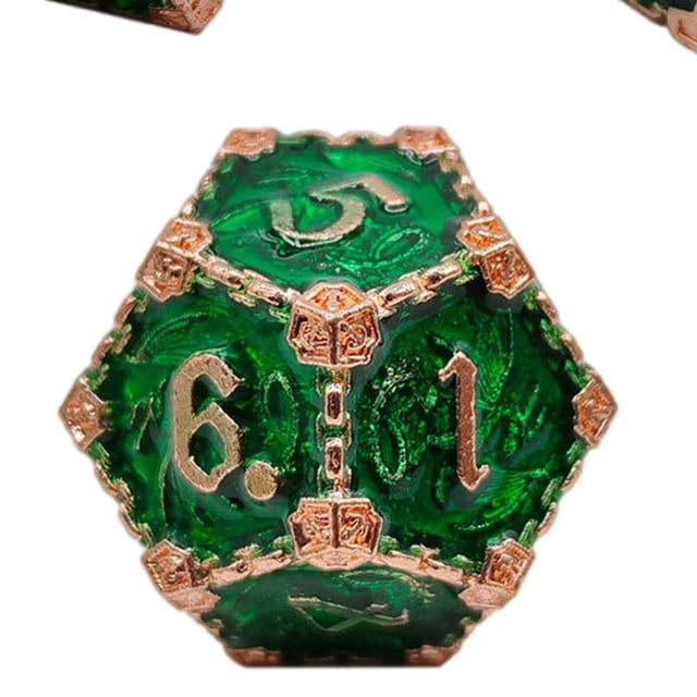 7Pcs Polyhedral Dice Irregular Big Numbers Board Dice Game Games Green
