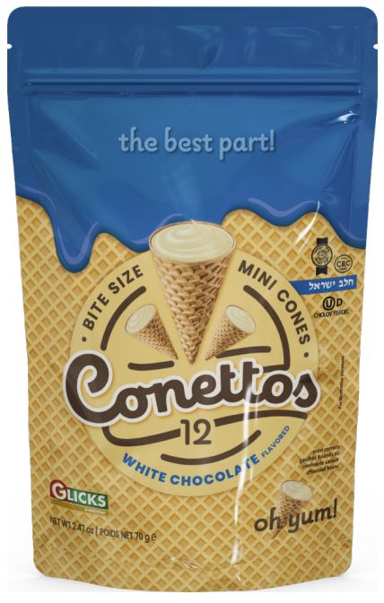 Glick's conettos au chocolat blanc 70g