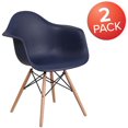 thumbnail image 4 of 2 Pk. Alonza Series Navy Plastic Chair with Wooden Legs, 4 of 9