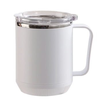 Coffee Mug Warmer,Coffee Mug with Lid Coffee Mug, Portable Double Layer Stainless Steel Mug with Lid and Handle, Induction Heatable, Insulated Coffee Mug for Travel, Camping, Office