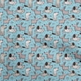 thumbnail image 1 of oneOone Georgette Viscose Turquoise Blue Fabric Dog Craft Projects Decor Fabric Printed By The Yard 42 Inch Wide, 1 of 4