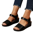 thumbnail image 4 of Cameland Women's New Large Size Hollow Thick Bottom One Line Buckle Wedge Sandals, 4 of 8
