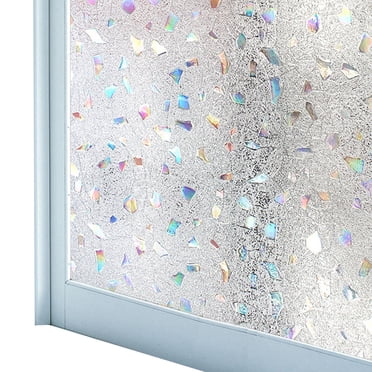 Coofit Privacy Window Film 3D Anti-UV No Glue Rainbow Window Cling Static Glass Film
