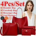 thumbnail image 2 of POINTERTECK 4Pcs Women Pattern Leather Handbag+Crossbody Bag+Messenger Bag+Card Package, 2 of 2