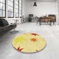 thumbnail image 4 of Ahgly Company Tapis d'Intérieur Lavables à la Machine, Carrés, Transitionnels, Jaunes, Tapis de Zone, 7 Pieds Carré, 4 of 7
