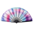 thumbnail image 1 of Binwennn Rainbow Paper for Kids Hand Held Fans for Boys Boots On The Ground Fan Large Ho Lographic Folding Handheld Fan For Line Dancing Ir Idescent Clack Hand Fan Rave Fans Foldable Craft Holding La, 1 of 7