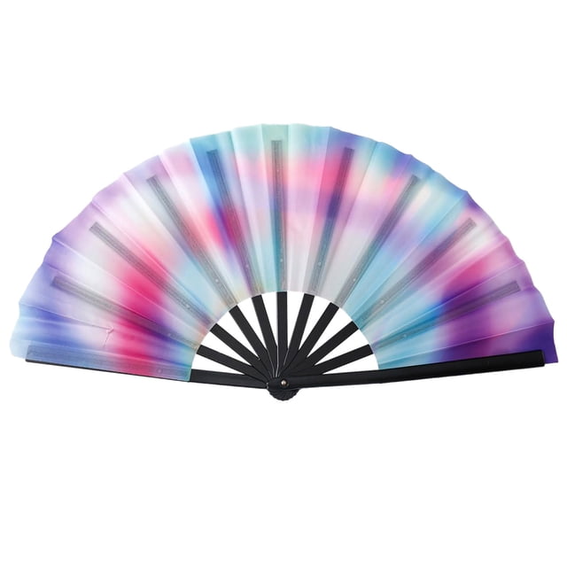 Binwennn Rainbow Paper for Kids Hand Held Fans for Boys Boots On The Ground Fan Large Ho Lographic Folding Handheld Fan For Line Dancing Ir Idescent Clack Hand Fan Rave Fans Foldable Craft Holding La