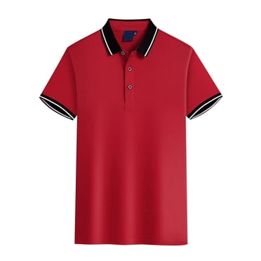 FhsagQ Chemises pour Hommes Chemises pour Hommes Coton Noir Chemise à Manches Courtes Chemises pour Hommes Hauts en Coton Chemises Super Ajustées pour Hommes Hauts Noir Super Ajusté Rouge TTTTG