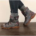 thumbnail image 4 of drppepioner Femmes Dames Style Rétro Bohème Bottines Courtes à Fermeture Éclair à la Cheville Chaussures Décontractées, 4 of 5