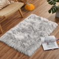 thumbnail image 1 of LAICAIW Super Soft Small Grey 2x3 Rug Faux Sheepskin Fur Rug Fluffy Rug Washable Rug for Bedroom Dorm Nursery Bedside Rug Luxury Home Decor, Rectangle, 1 of 7