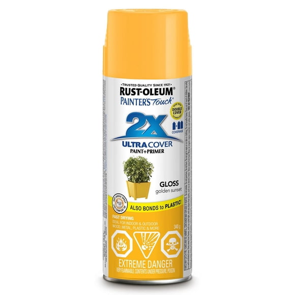 Rust-Oleum Painter's Touch 2X Ultra Cover Multi-Purpose Paint and Primer in Gloss Golden Sunset, 340 G Aerosol Spray Paint