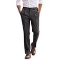 thumbnail image 1 of Men's Business Style Solid Colour Straight Slim Fit Trousers Suitable Trousers To Wear With Suit Tops, 1 of 4