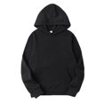 thumbnail image 1 of Yeahdor Men's Basic Long Sleeve Drawstring Hoodie Sweatshirt Casual Solid Color Pullover Tops Black S, 1 of 3