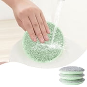Lot de 3 Éponges à Vaisselle Double Face - Nettoyeur de Casseroles et Chiffon de Nettoyage, Dégraissant Antiadhésif, Idéal Pour, Vert, JKODE