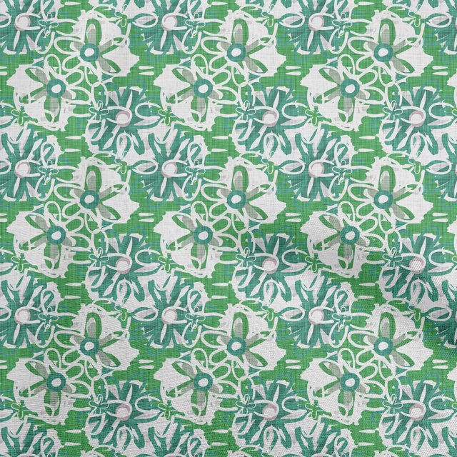 oneOone Cotton Poplin Twill Green Fabric Abstract Craft Projects Decor Fabric Printed By The Yard 56 Inch Wide