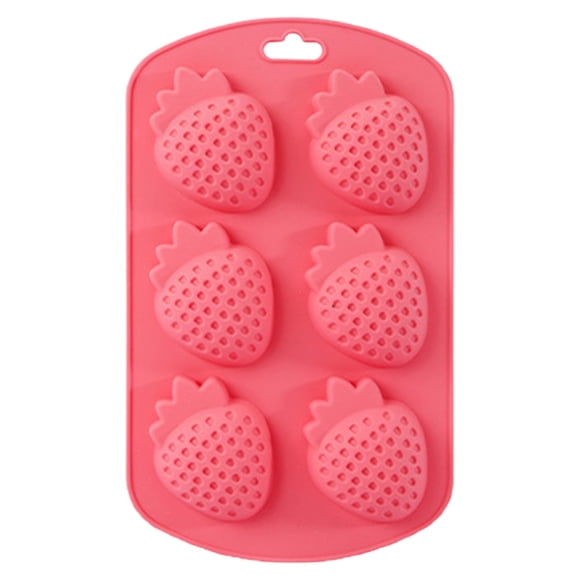 BINGLI Fruit Silicone Molds Strawberry Lemon Watermelon Pineapple Molds | Food-Grade Silicone | Fruit Shapes Candy Chocolate Gummy Molds for Homemade Baking | Reusable Cake Decor Kitchen Tools Pink